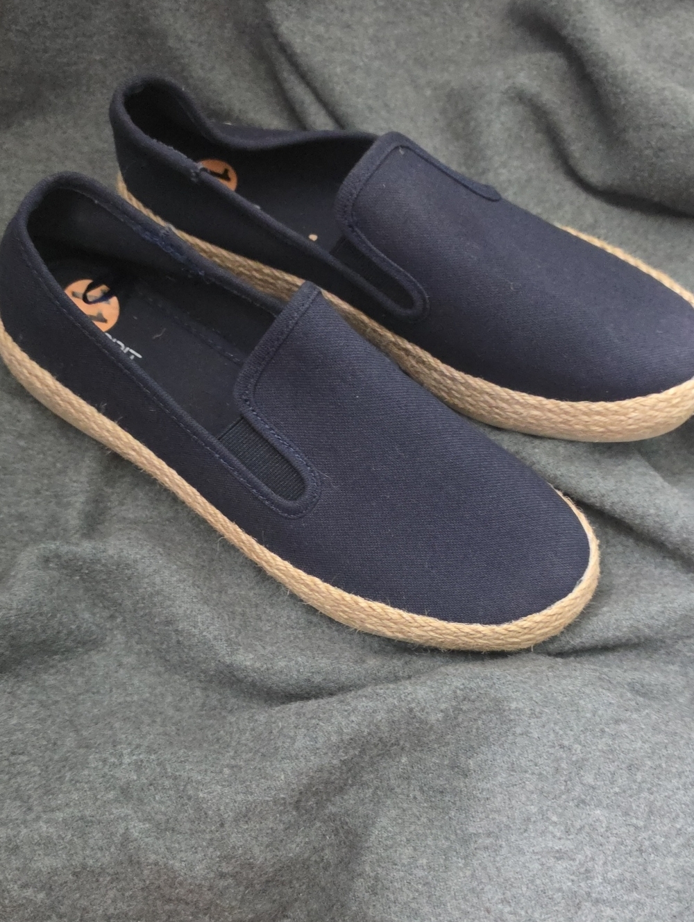 Esprit Women's Slip-On Espadrilles - Navy and Natural 11